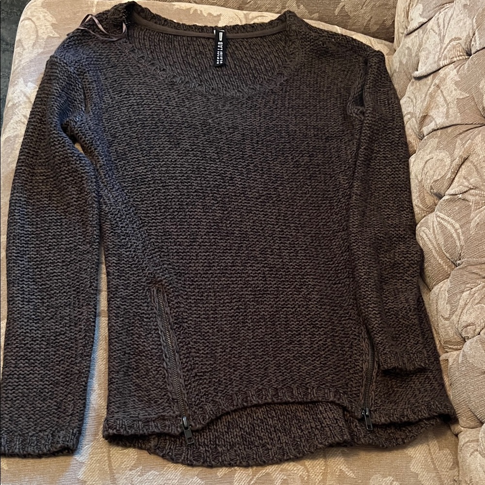 Design Lab Lord & Taylor Dark Brown Knit Top